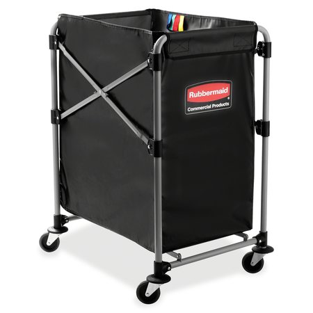 Rubbermaid Commercial Collapsible XCart, Steel, 4 Bushel Cart, 20.33w x 24.1d x 34h, Bk/Slvr 1881749